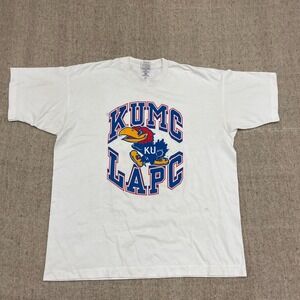 VINTAGE JAYHAWKS SHIRT XL WHITE 1990S KANSAS CITY NCAA
